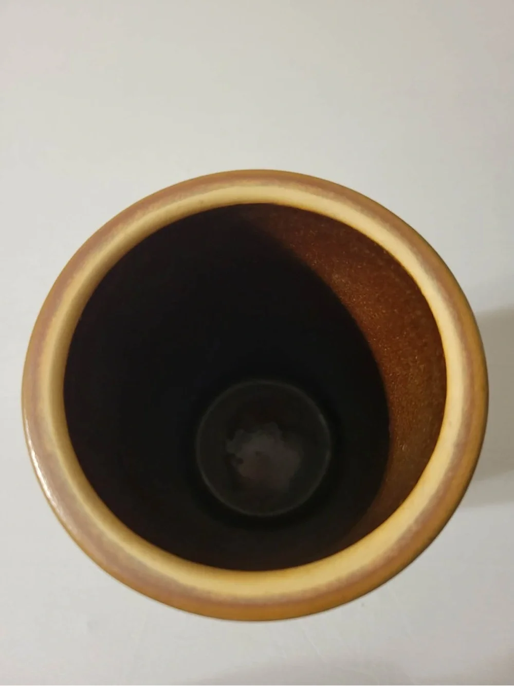 Handmade Pottery Vase with Blue Leaf Design
